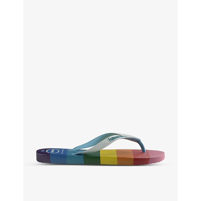 Womens Havaianas Top Pride rainbow-print rubber flip flops