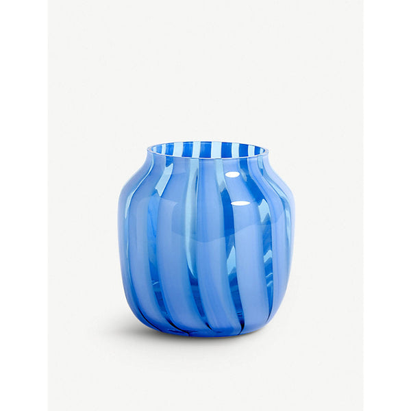 Hay Juice Wide striped glass vase 22cm | LYBSTORE