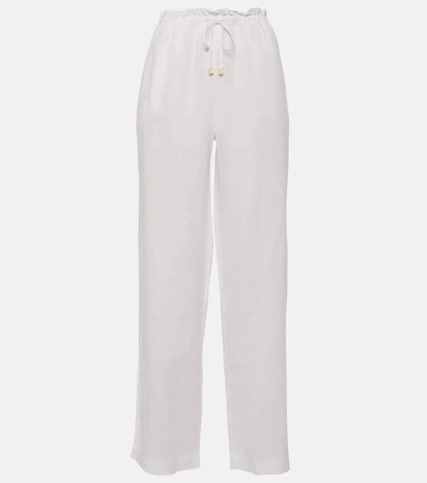 Heidi Klein White Bay linen wide-leg pants | LYBSTORE