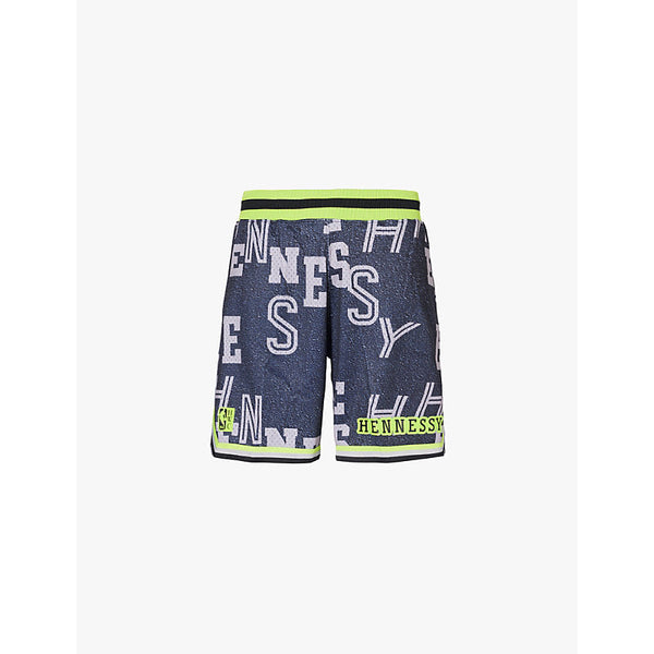 Mens Hennessy x Mitchell & Ness abstract-pattern relaxed-fit jersey shorts