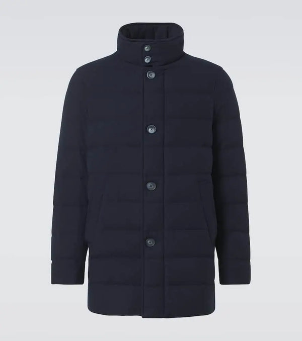 Herno Paneled cashmere-blend down jacket