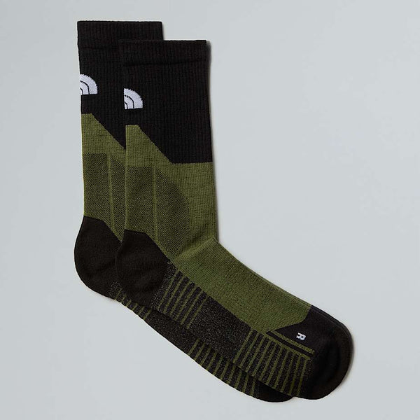 The North Face Hiking Crew Socks Bark Mist-woodland Green-tnf Black male