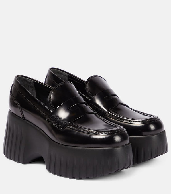 Hogan H-Stripes wedge leather loafers