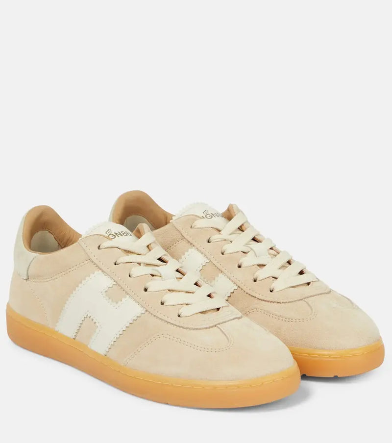 Hogan H647 leather-trimmed suede sneakers | LYBSTORE