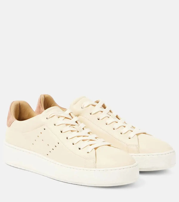 Hogan H672 suede-trimmed leather sneakers | LYBSTORE