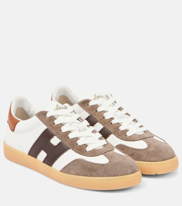 Hogan Suede-trimmed leather sneakers | LYBSTORE