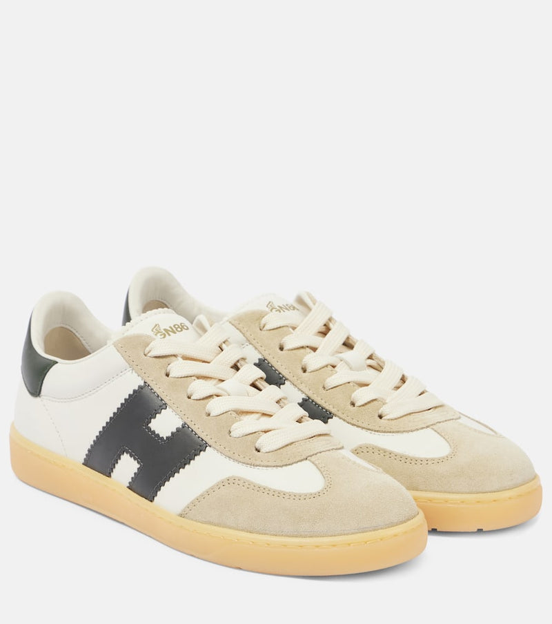 Hogan Suede-trimmed leather sneakers