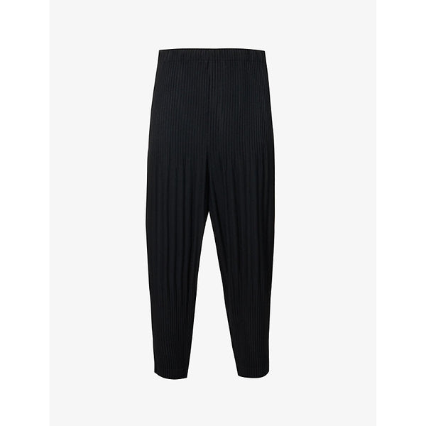 Mens Homme Plisse Issey Miyake Dropped-crotch pleated relaxed-fit knitted trousers