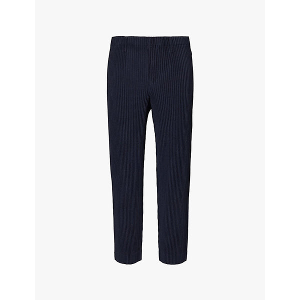 Mens Homme Plisse Issey Miyake Pleated belt loops tapered leg relaxed-fit knitted trousers