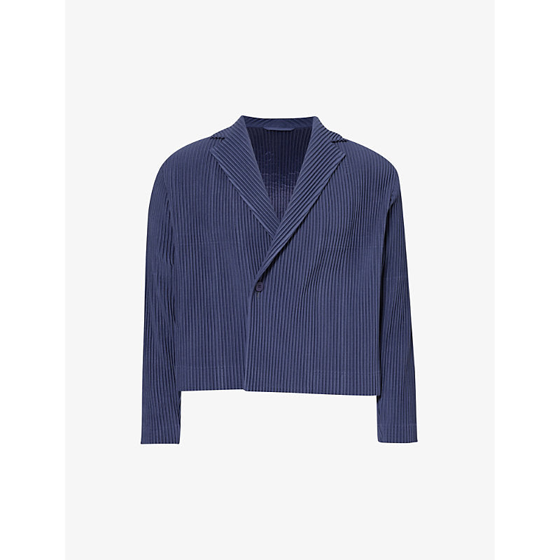  Homme Plisse Issey Miyake Pleated notched-lapel regular-fit knitted blazer