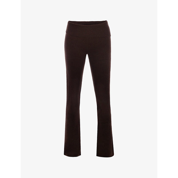 House Of Cb Ama straight-leg mid-rise knitted trousers | LYBSTORE