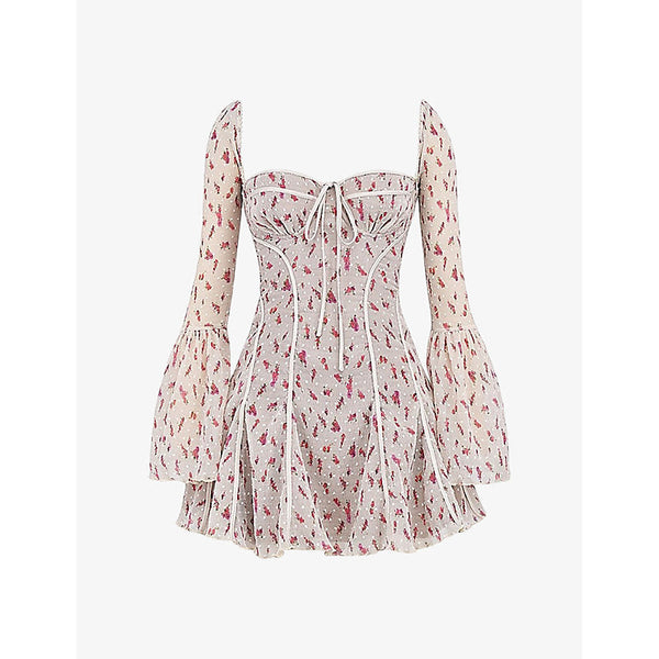 House Of Cb Analissa floral-pattern lace mini dress | LYBSTORE