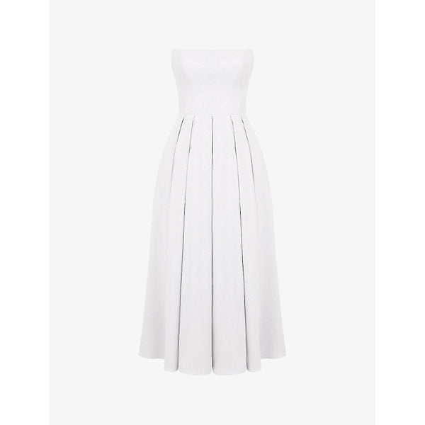 House Of Cb Audrey slim-fit strapless cotton-blend midi dress | LYBSTORE