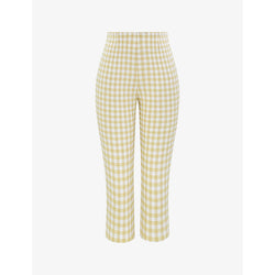 House Of Cb Carella gingham-print high-rise stretch-woven capri trousers | LYBSTORE