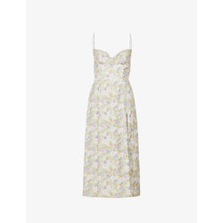 House Of Cb Charlotte floral-pattern woven midi dress | LYBSTORE