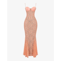 House Of Cb Cordelia lace-embroidered corset woven maxi dress | LYBSTORE