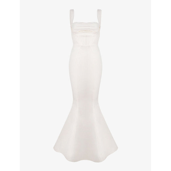 House Of Cb Francoise corseted-bodice satin bridal gown | LYBSTORE