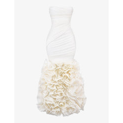 House Of Cb Gabrielle ruffle-hem strapless woven bridal gown | LYBSTORE