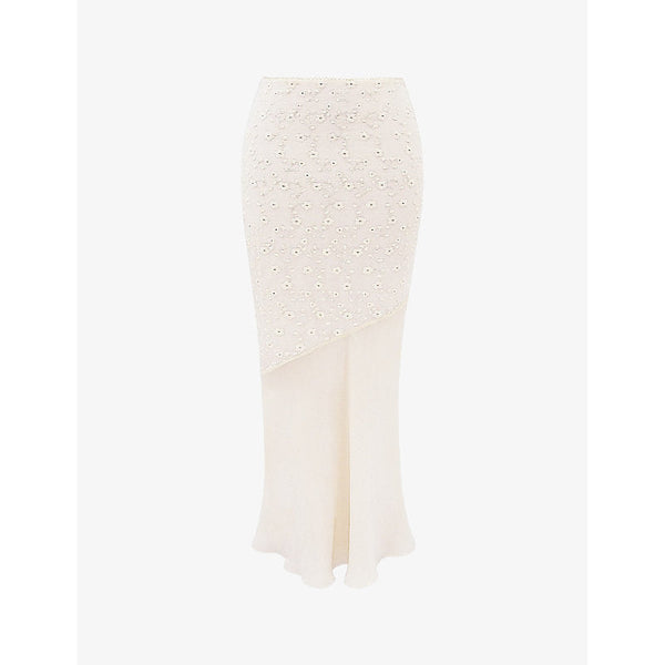 House Of Cb Lana broderie-anglaise cotton-blend maxi skirt | LYBSTORE