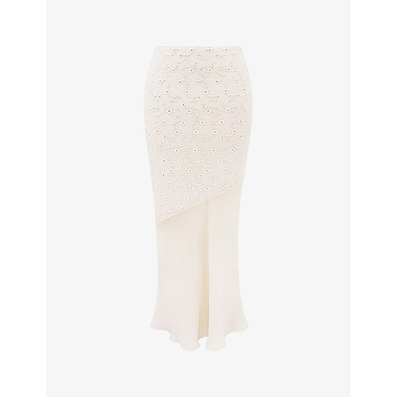 House Of Cb Lana broderie-anglaise cotton-blend maxi skirt | LYBSTORE