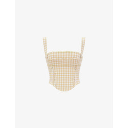 Womens House Of Cb Lottie gingham-pattern stretch-woven corset