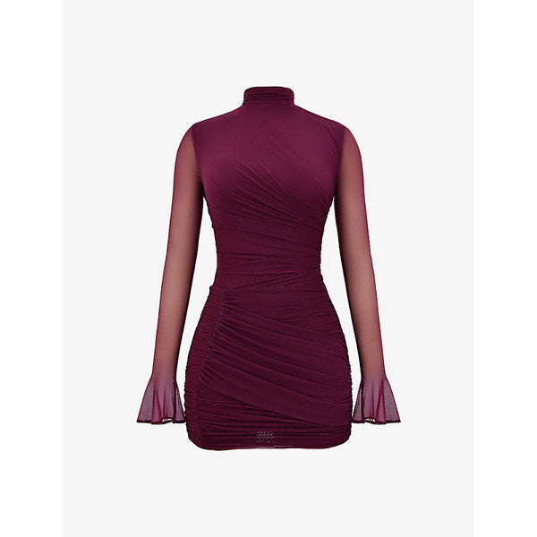  House Of Cb Lucasta gathered stretch-woven mini dress