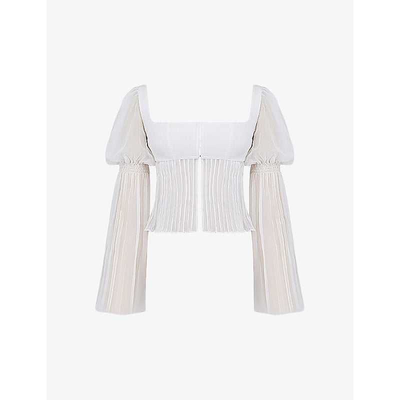 Womens House Of Cb Lucie pleated woven top