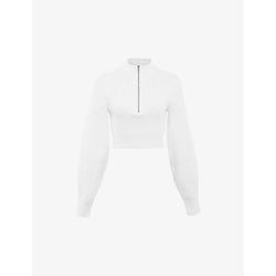 House Of Cb Reeva balloon-sleeve stretch-woven jumper | LYBSTORE