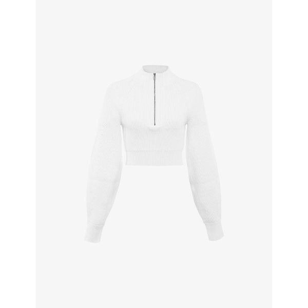 House Of Cb Reeva balloon-sleeve stretch-woven jumper | LYBSTORE