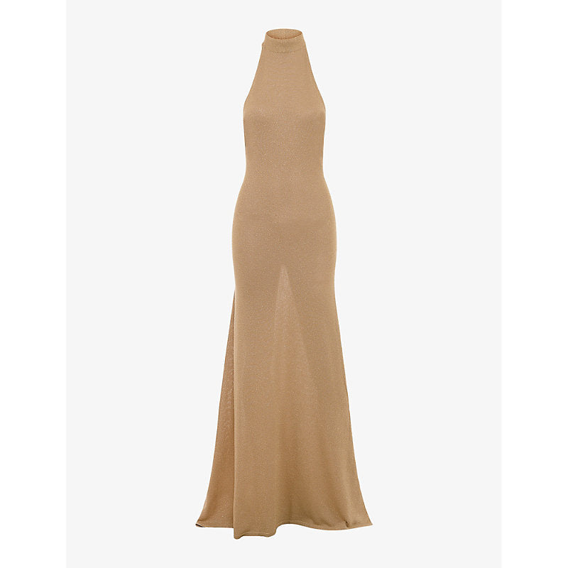 House Of Cb Selia high-neck stretch-knit maxi dress | LYBSTORE