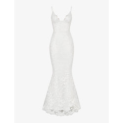 House Of Cb Solene scallop-trim floral-lace bridal gown | LYBSTORE