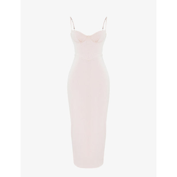 House Of Cb Stefania fitted satin maxi dress | LYBSTORE