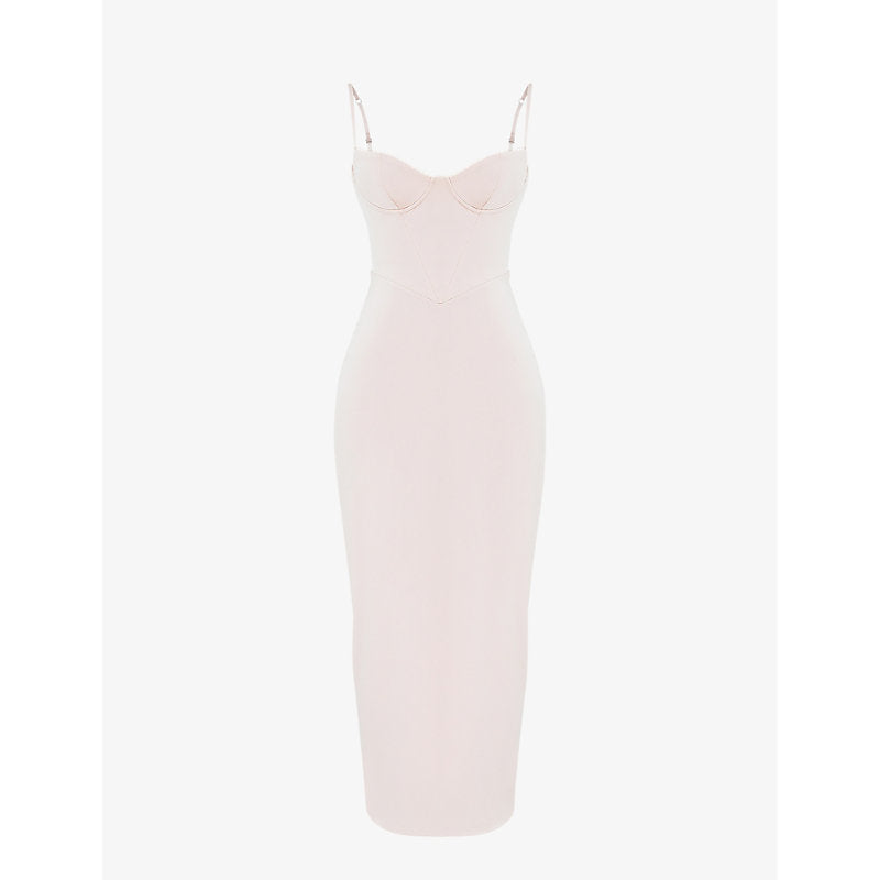 House Of Cb Stefania fitted satin maxi dress | LYBSTORE