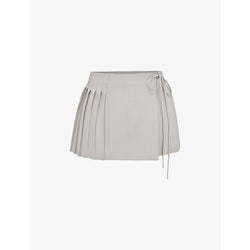 House Of Cb Tatum pleated stretch-woven mini skirt | LYBSTORE