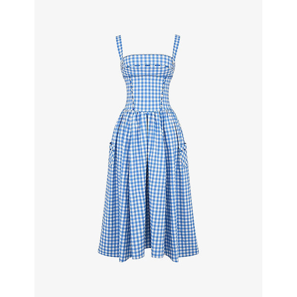 Womens House Of Cb Vivien gingham stretch-woven midi dress