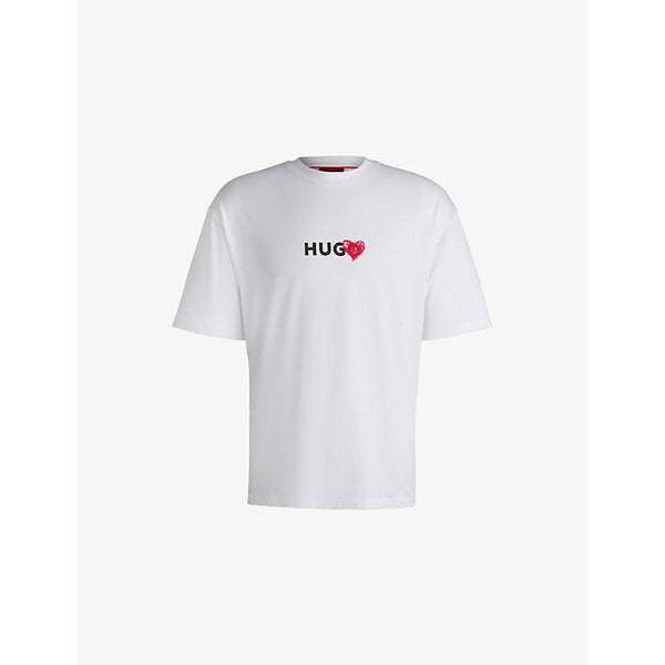 Hugo Branded-print relaxed-fit cotton-jersey T-shirt