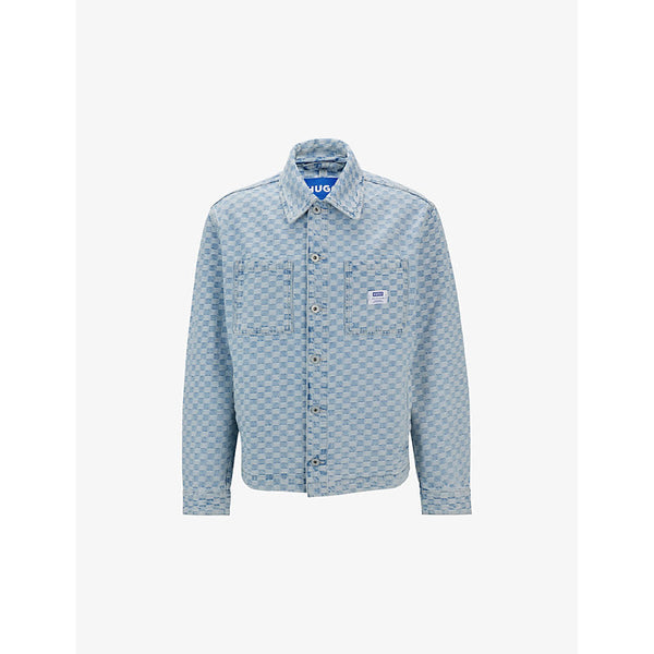 Hugo Graphic-print relaxed-fit denim jacket