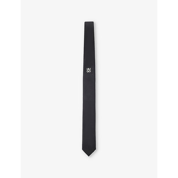 Hugo Logo-embroidered jacquard woven tie