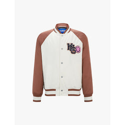 Hugo Logo-patch contrast-sleeve woven bomber jacket