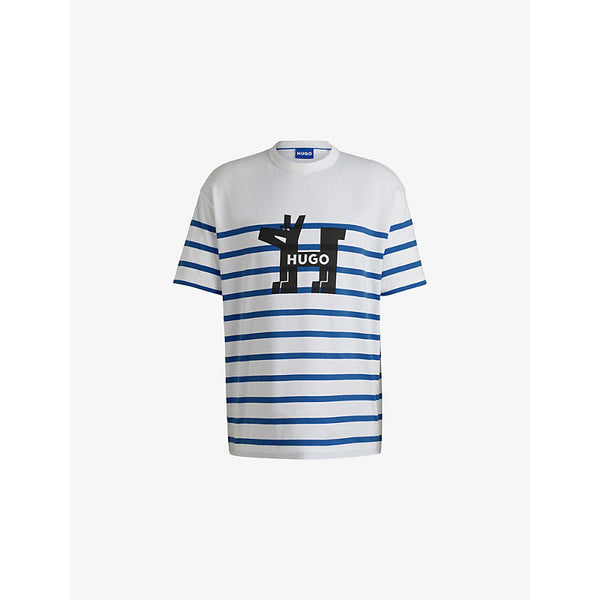 Hugo Logo-print striped cotton-jersey T-shirt