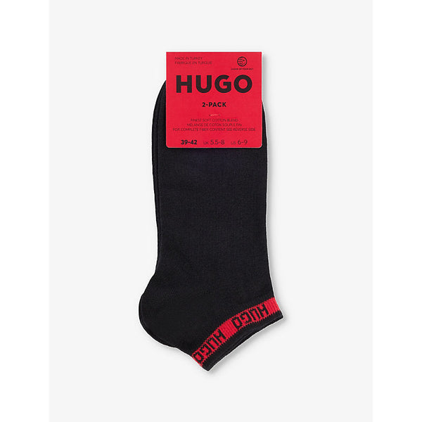 Hugo Logo-trim stretch-cotton ankle socks