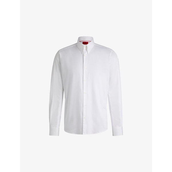 Mens Hugo Pin-detail long-sleeved stretch-cotton shirt