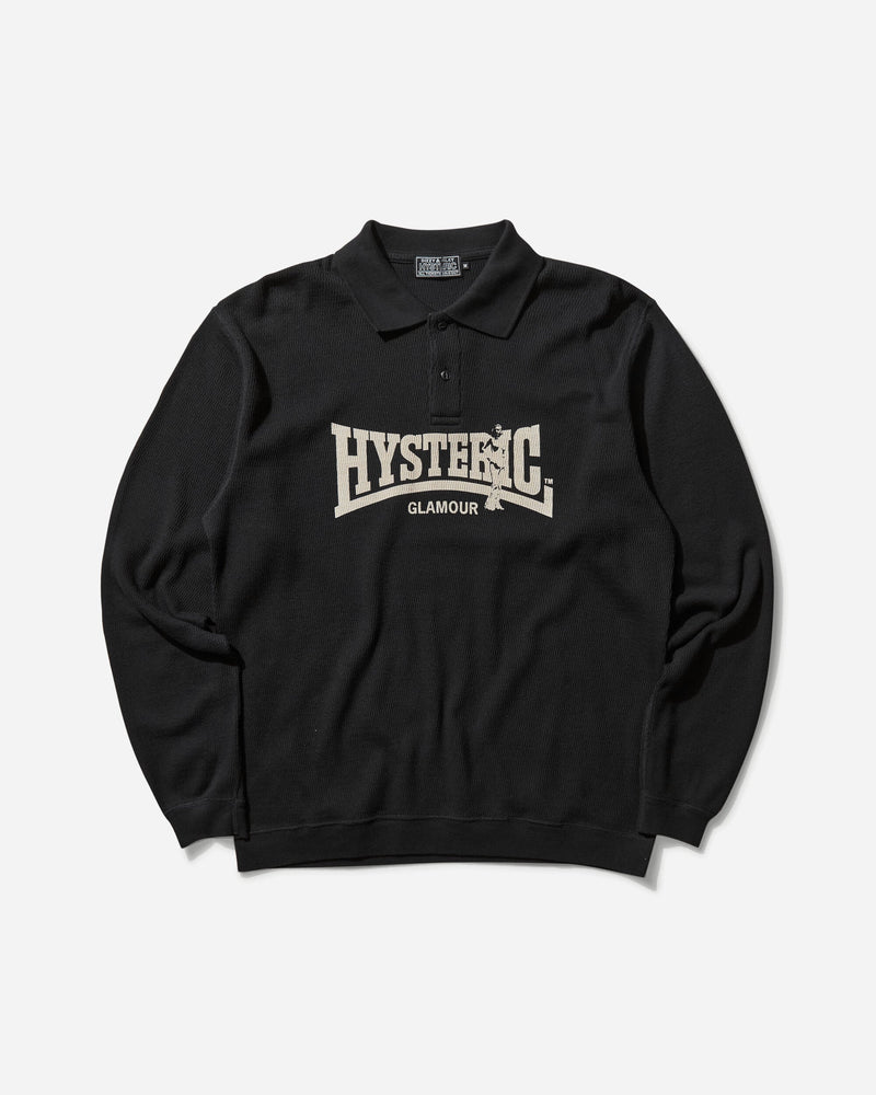 Hysteric Glamour Men s Compression Logo Longsleeve Polo Black