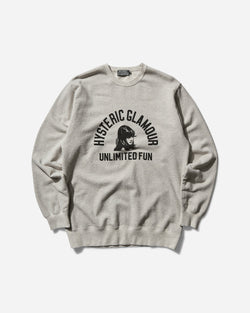 Hysteric Glamour Men s Unlimited Fun Crewneck Sweatshirt Grey