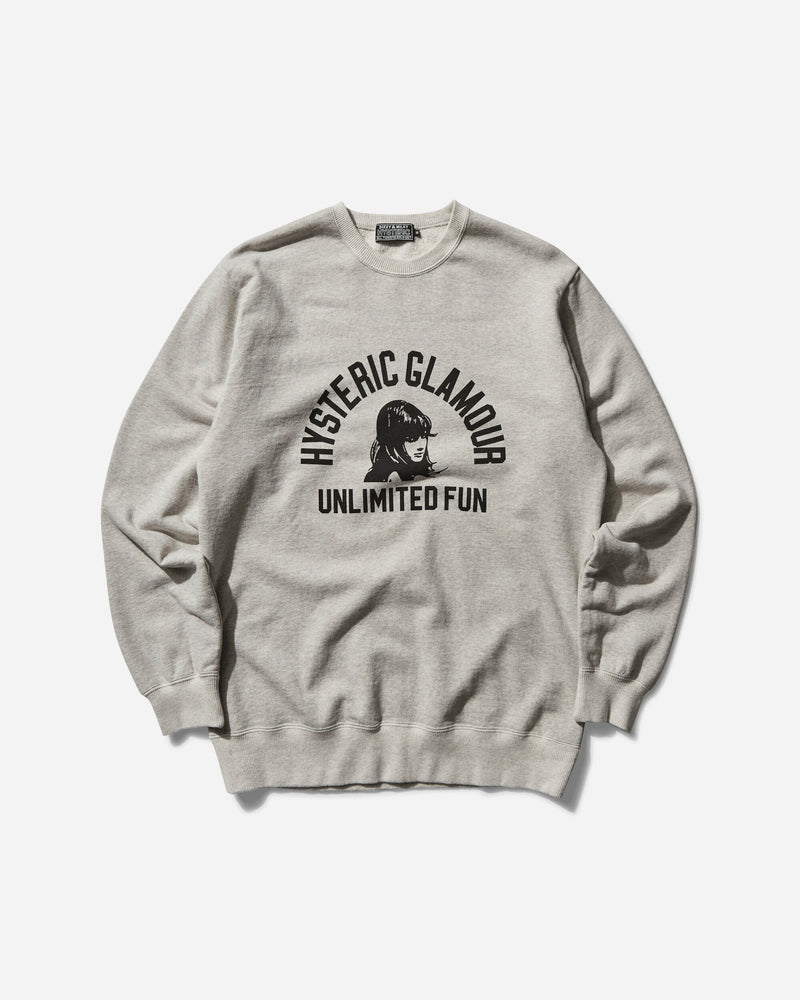 Hysteric Glamour Men s Unlimited Fun Crewneck Sweatshirt Grey