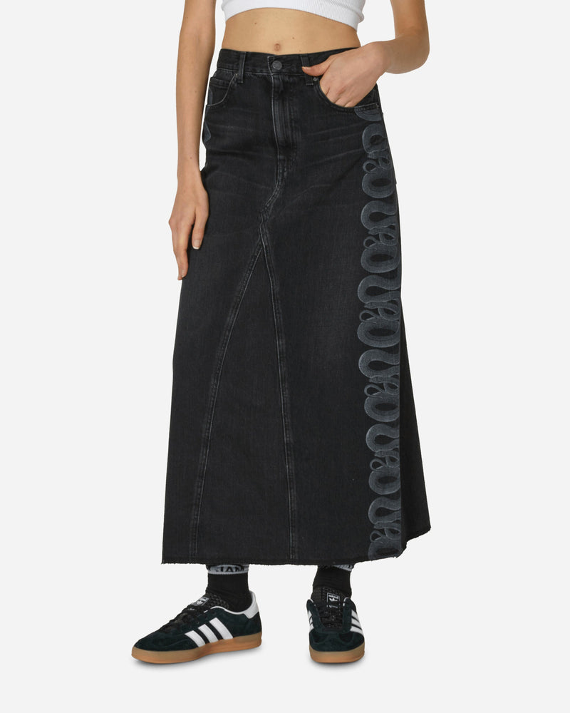 Hysteric Glamour Snake Loop Long Denim Skirt Black