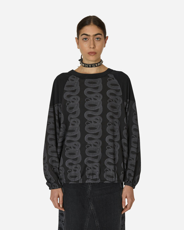 Hysteric Glamour Snake Loop Pattern Longsleeve Top Black