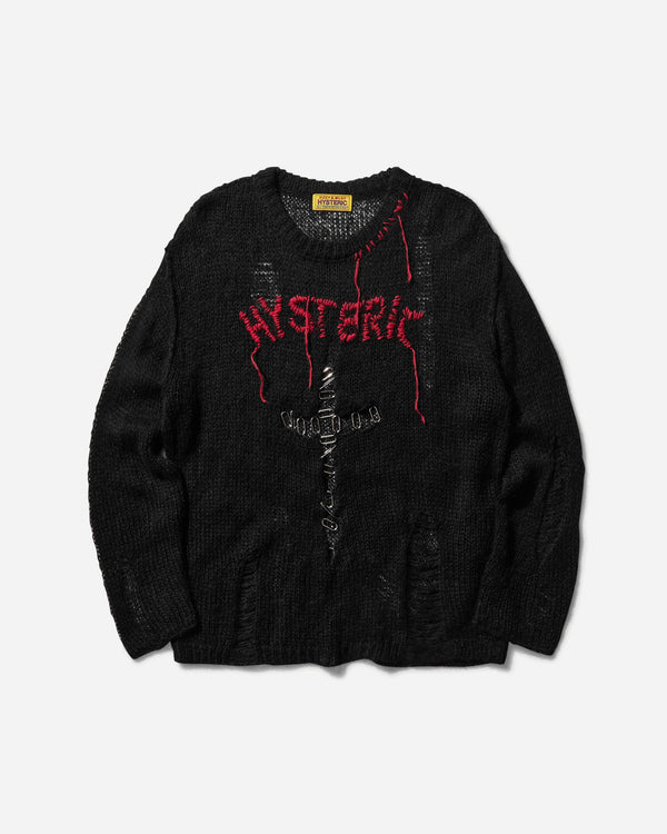 Hysteric Glamour Women s HYS Logo Oversized Sweater Black