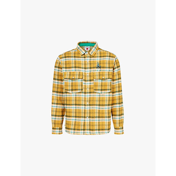 Mens Icecream Check-pattern woven flannel overshirt