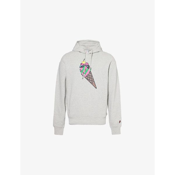 Icecream Graphic-print kangaroo-pocket relaxed-fit cotton-jersey hoody